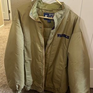 Minnesota Vikings Tan Starter Jacket with Purple Label